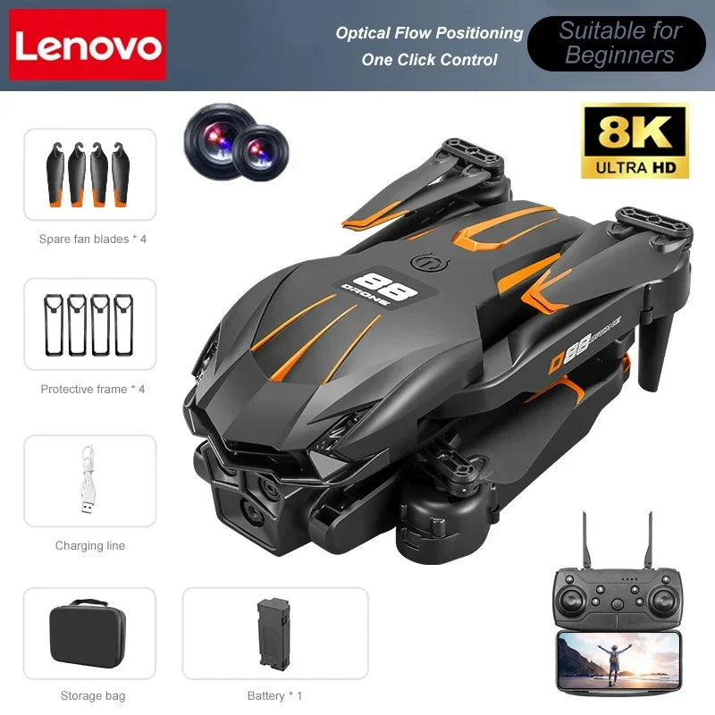 Thermabuild | Foldable GPS Drone with 8K Aerial HD Dual Camera - Professional Optical Flow Hovering Quadcopter for Photography with Gesture Control
