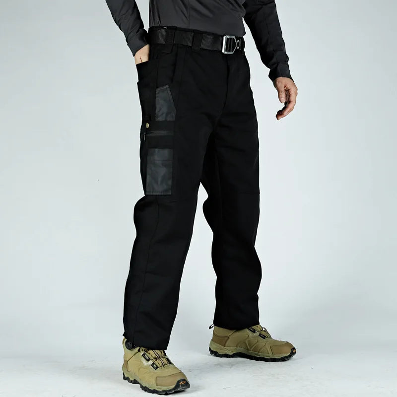 Thermabuild | Men's Tactical Cargo Pants with Multiple Pockets – Straight-Leg Outdoor Hiking Trousers