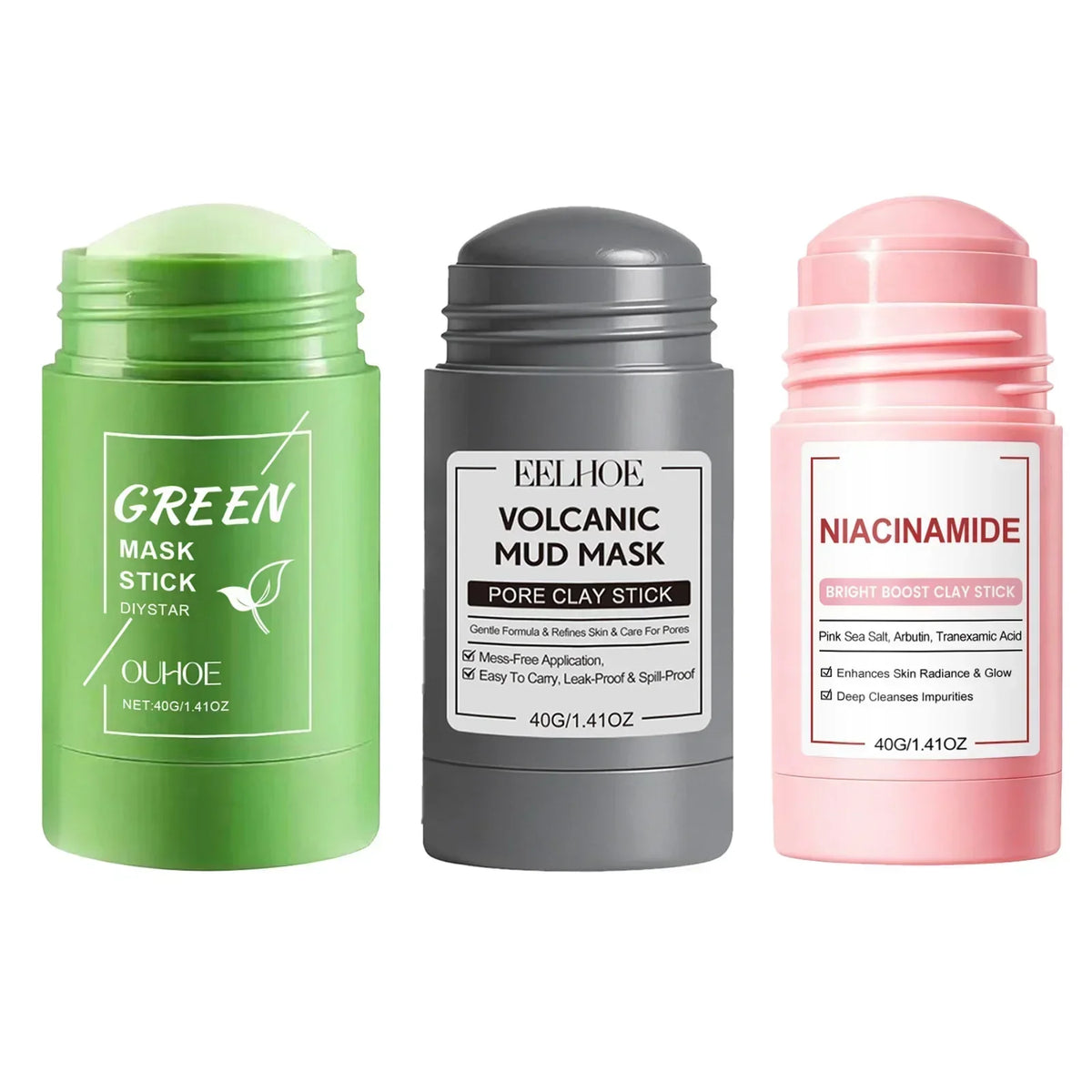 Thermabuild | Clay Mask Stick for Deep Pore Cleansing – Kaolin Face Mask with Roller Ball Applicator