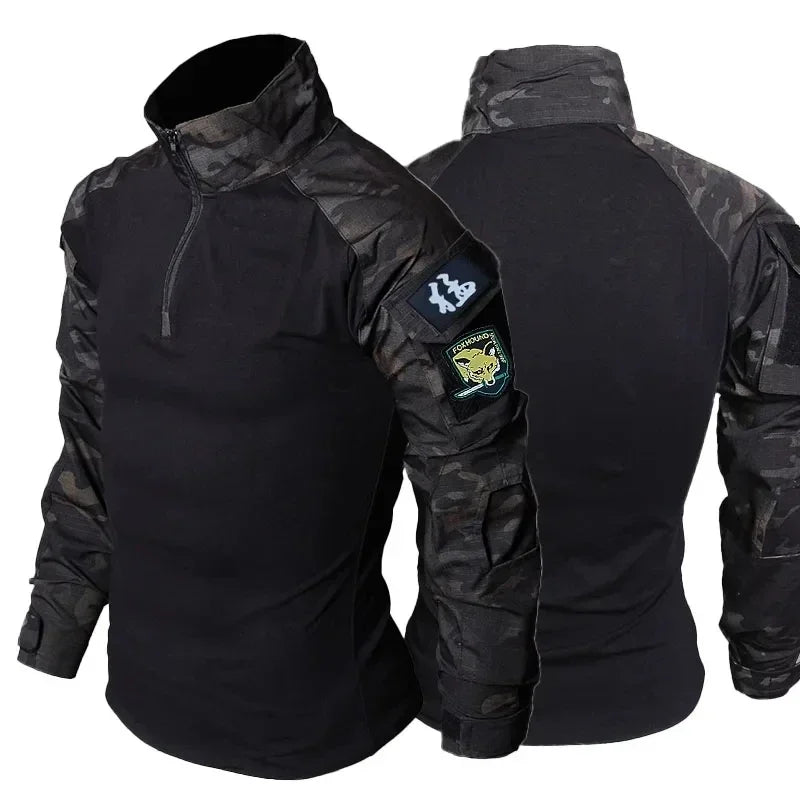 Thermabuild | Men's Military Tactical Uniform Set - Hooded Soft Shell Hunting Jacket with Breathable Long Sleeve Shirt and Multi-Pocket Cargo Pants - Unisex