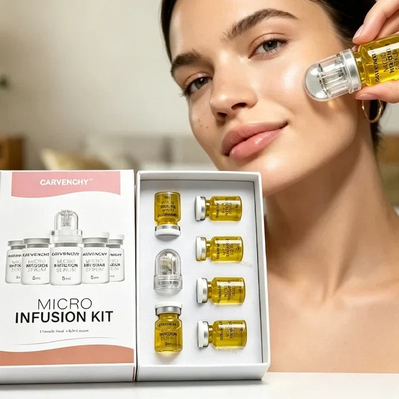 Thermabuild | 0.3mm Microneedle Skin Booster Serum Kit with Hyaluronic Acid and Collagen – 6 x 5ml