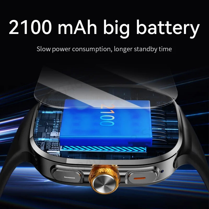 Thermabuild | M99 5G Smartwatch with 2.4 Inch AMOLED Screen and 900W Rotating Camera - WiFi GPS Navigation Watch with Heart Rate Monitor for Men and Women