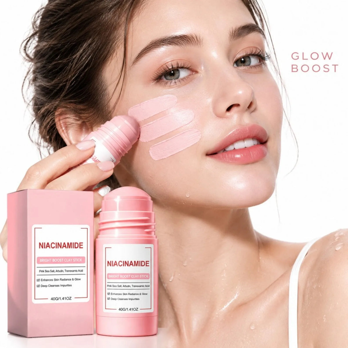 Thermabuild | Clay Mask Stick for Deep Pore Cleansing – Kaolin Face Mask with Roller Ball Applicator