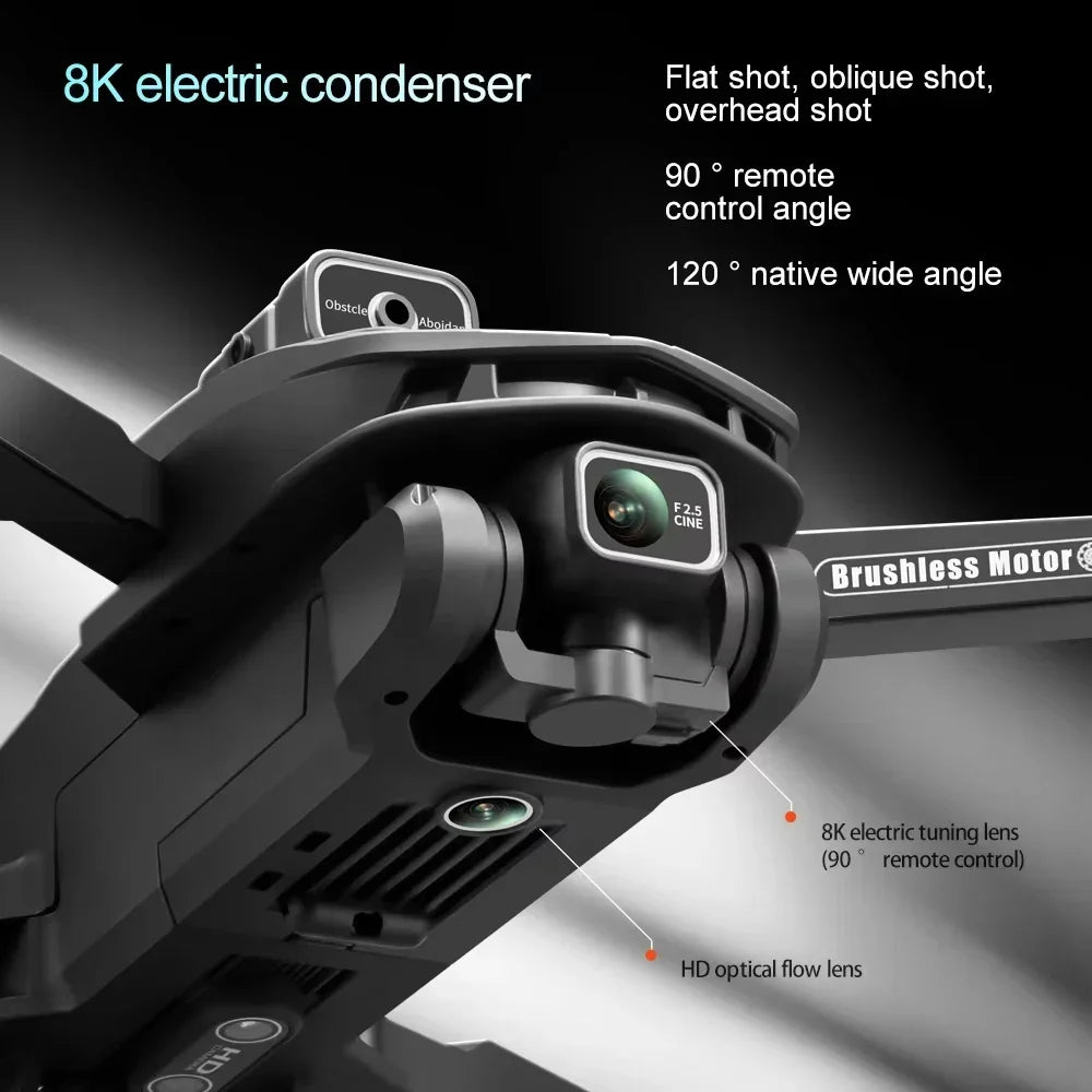 Thermabuild | V168 MAX GPS Folding Drone with 8K Camera - Professional Brushless Aerial FPV Quadcopter with Obstacle Avoidance and Large Screen Remote