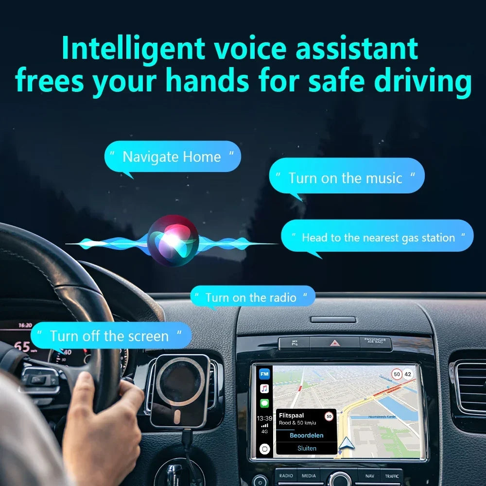 Thermabuild | 4-in-1 Wireless CarPlay and Android Auto Adapter - Bluetooth WiFi Dongle with AirPlay Mirror Link for Wired Factory Head Units - Universal