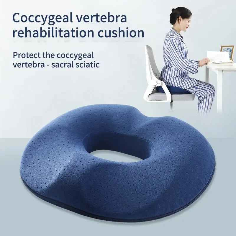 Thermabuild | Unisex Ergonomic Memory Foam Seat Cushion - Orthopedic Coccyx and Spine Pressure Relief Pad with Washable Fabric Cover - Portable Office and Car