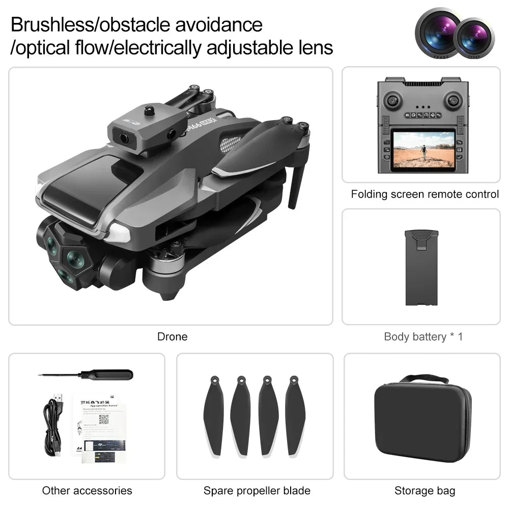Thermabuild | Foldable GPS Drone with 4K Dual Camera - Long Range Brushless Motor Quadcopter with Auto Return and Screen Remote Control