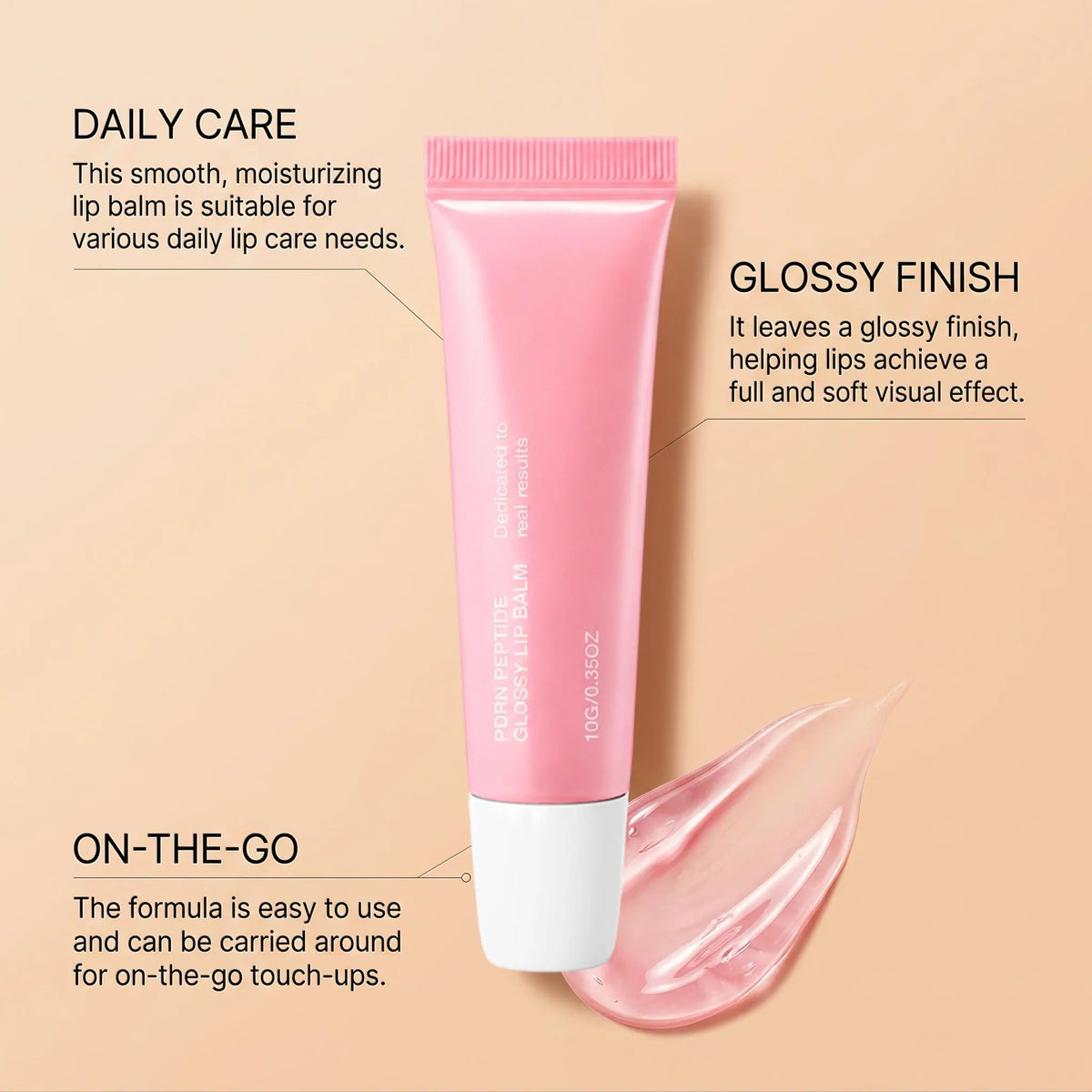 Thermabuild | PDRN Peptide Glossy Lip Balm 10g – Hydrating Pink-Tinted Lip Cream for Dry Lips
