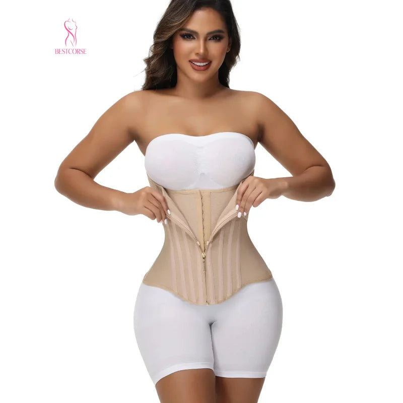 Thermabuild | Steel Boned Waist Trainer Corset for Women – Firm Control Waist Cincher, XS–3XL