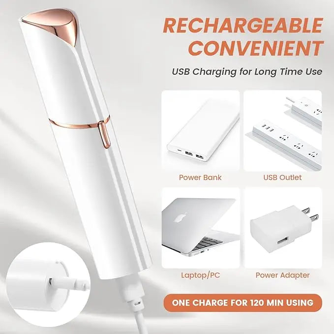 Thermabuild | Rechargeable Facial Hair Trimmer for Women – Electric Eyebrow and Nose Hair Trimmer
