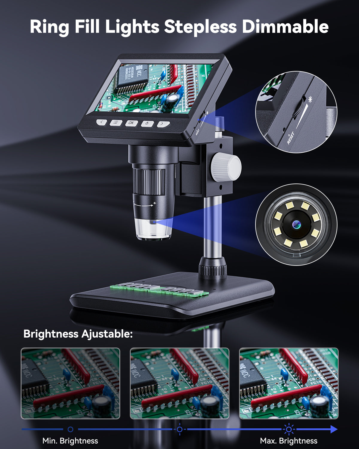 Thermabuild | 4.3 Inch Digital Soldering Microscope For Electronics Repair