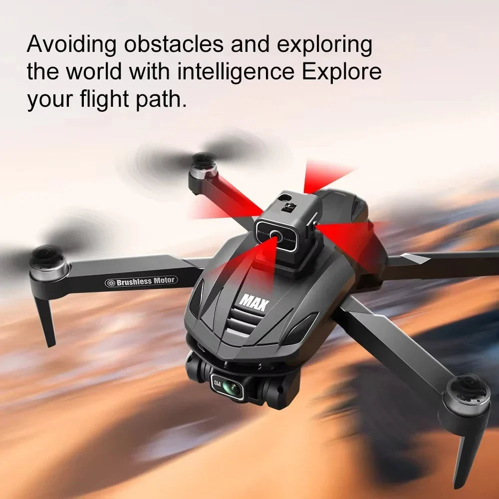 Thermabuild | V168 MAX GPS Folding Drone with 8K Camera - Professional Brushless Aerial FPV Quadcopter with Obstacle Avoidance and Large Screen Remote