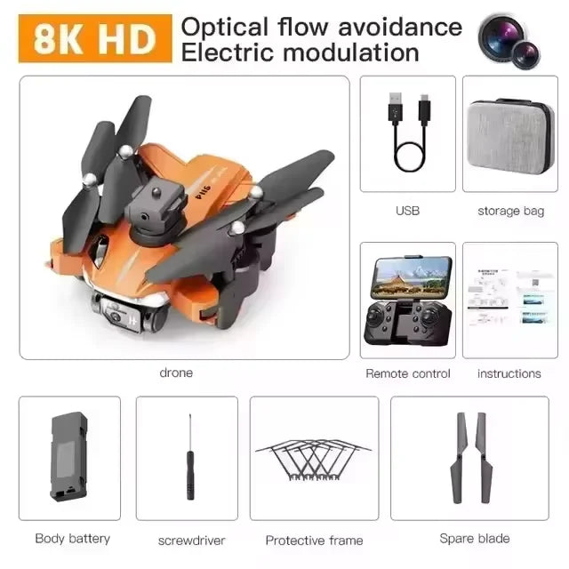 Thermabuild | Professional GPS Drone with 8K HD Dual Camera - Brushless Motor Quadcopter with 5G Aerial FPV Obstacle Avoidance for Photography