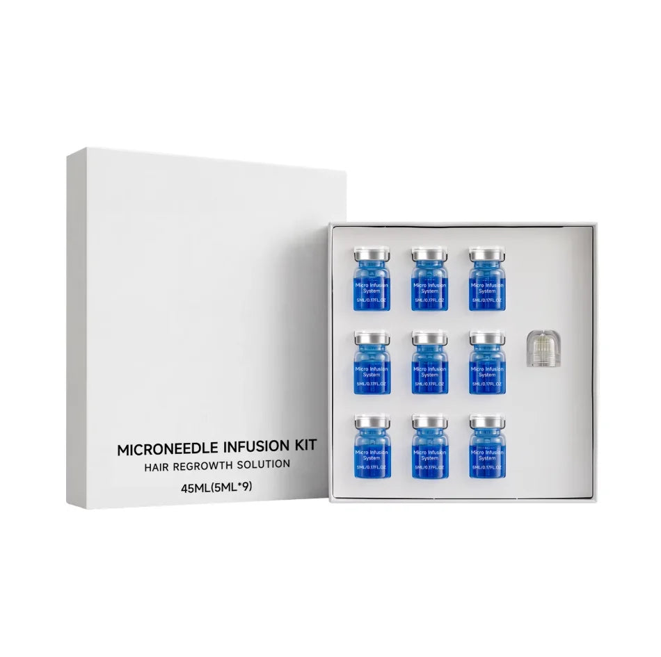 Thermabuild | Microneedle Scalp Care Kit with 9 x 5ml Nourishing Scalp Serum and 0.2mm Needle Head