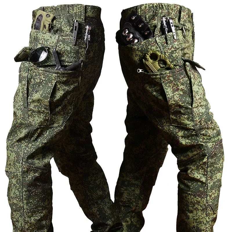 Thermabuild | Men's Military Tactical Uniform Set - Hooded Soft Shell Hunting Jacket with Breathable Long Sleeve Shirt and Multi-Pocket Cargo Pants - Unisex