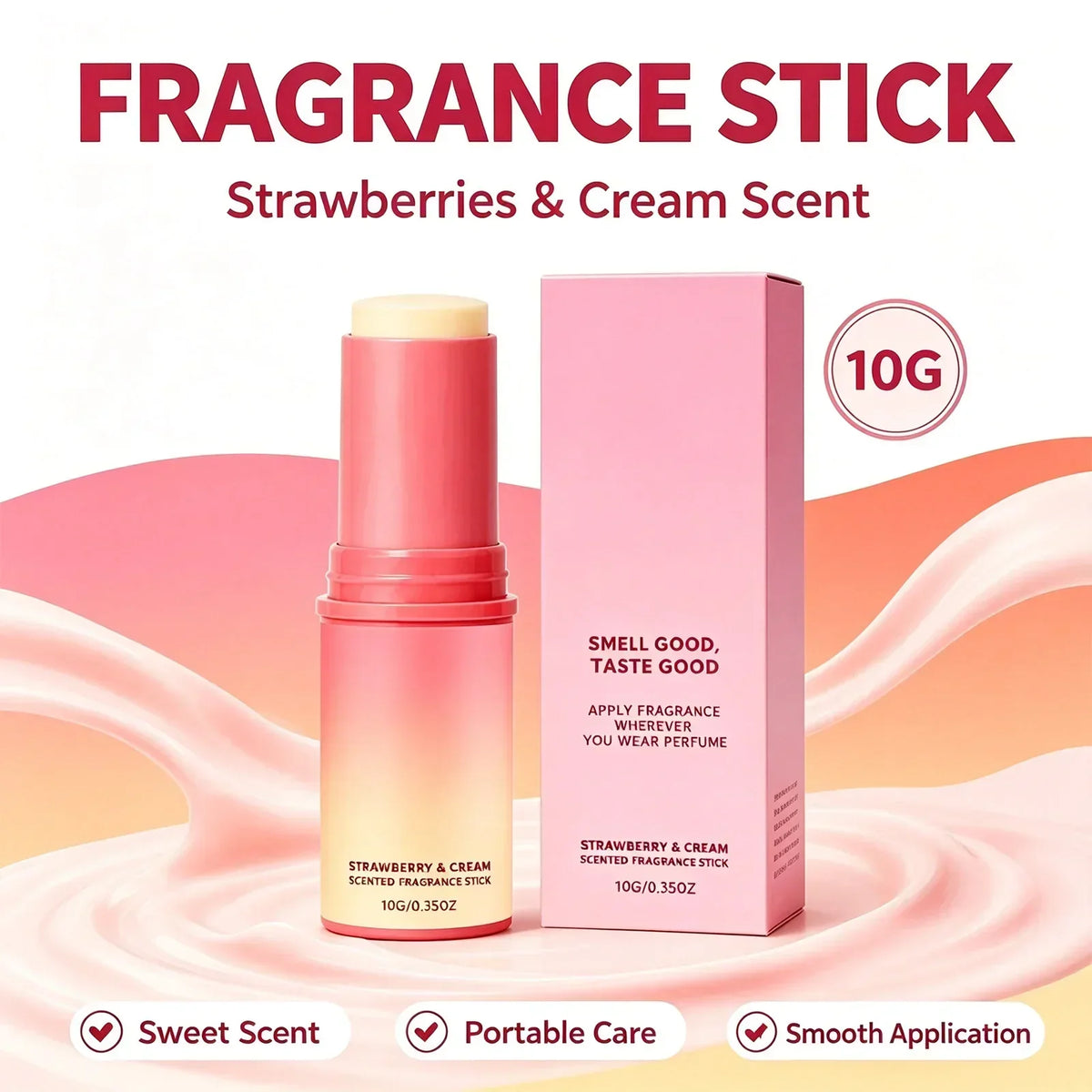 Thermabuild | Strawberry Cream Solid Perfume Stick 10g – Portable Fragrance Balm