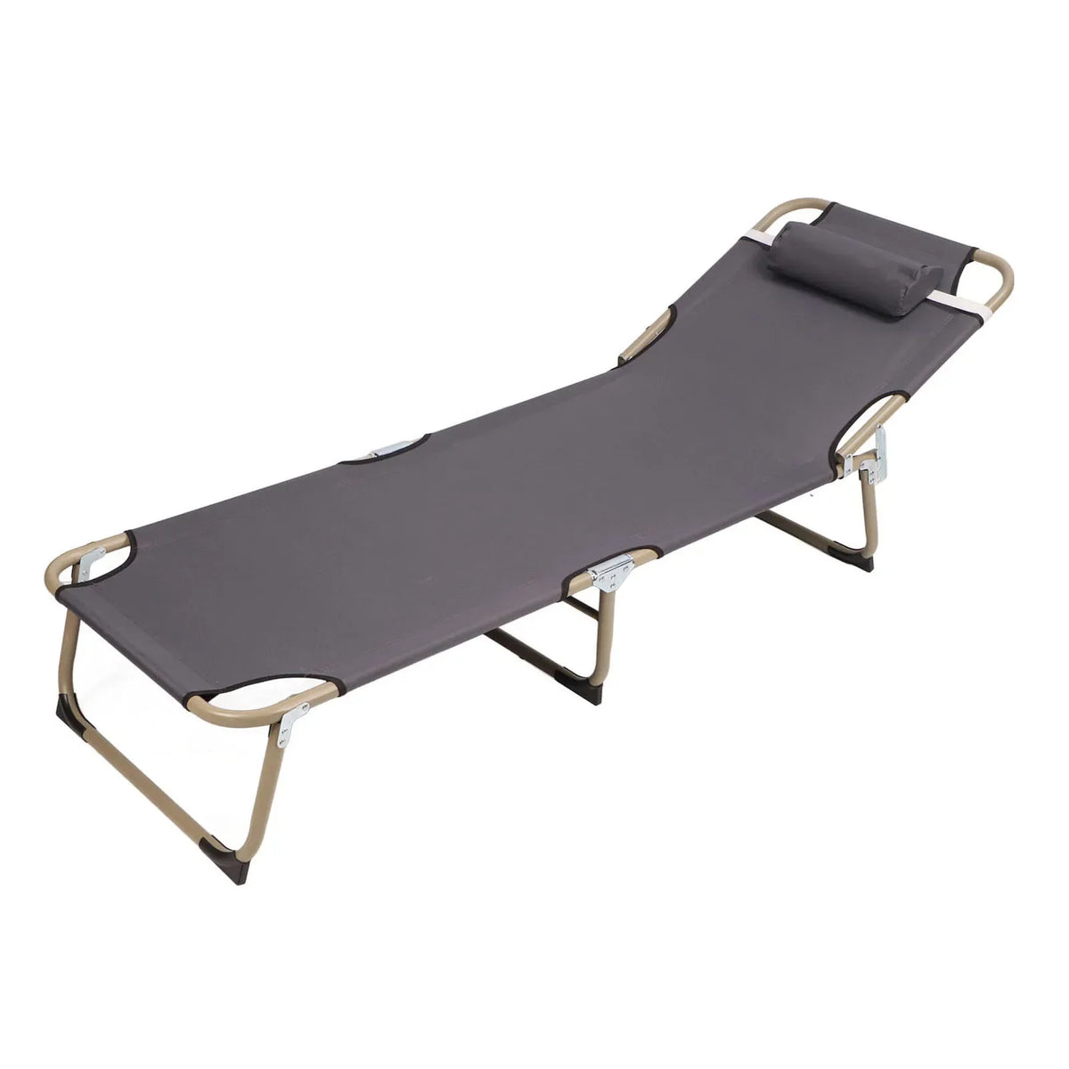 Thermabuild | Lightweight Camping Tent Cot with Pillow - Portable Waterproof Alloy Folding Sleeping Bed with Adjustable Backrest for Beach and Terrace