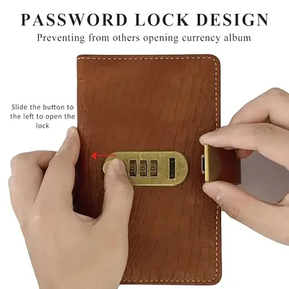 Thermabuild | 100 Envelope Savings Challenge Binder with Cash Envelopes and Combination Lock – PU Leather