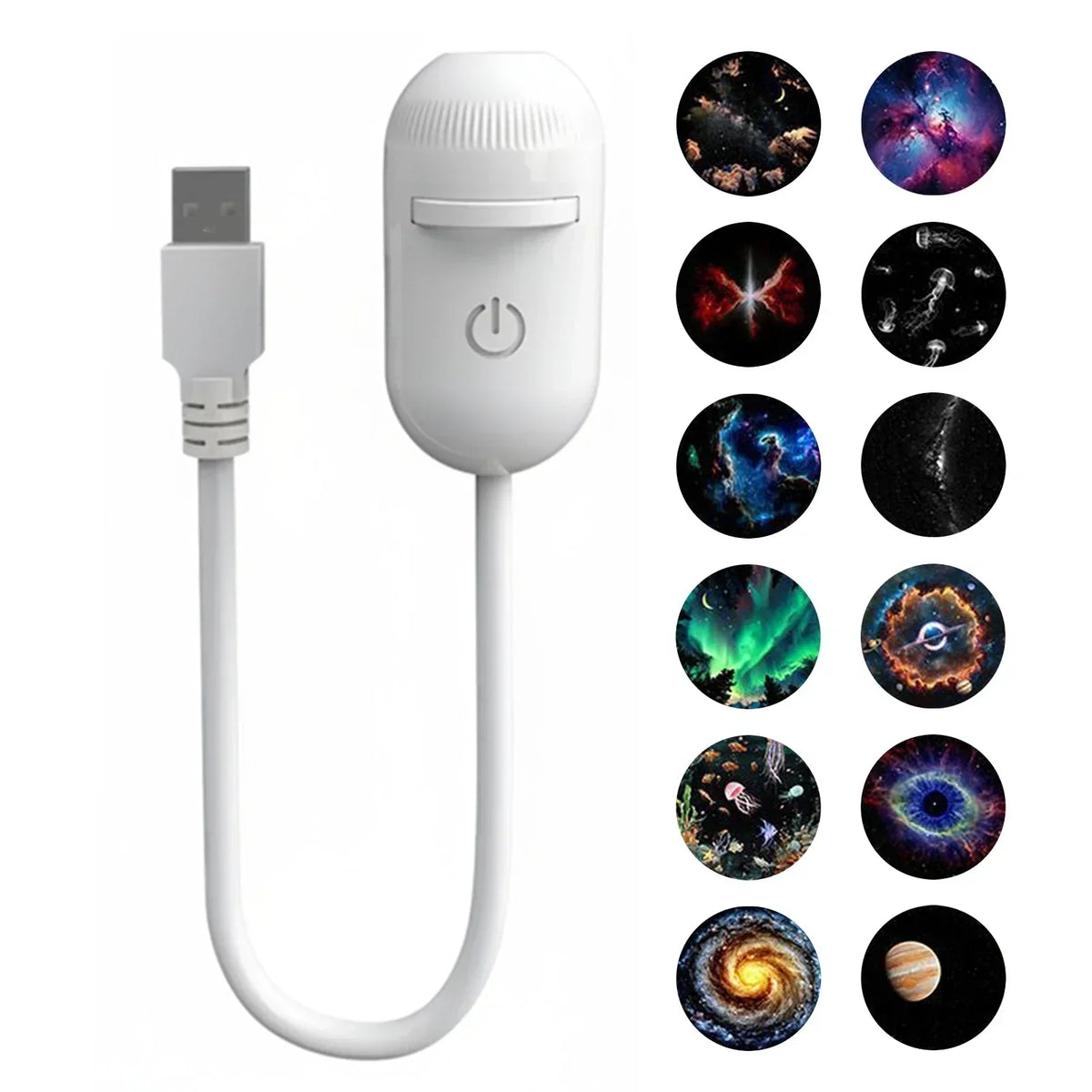 Thermabuild | USB Mini Galaxy Star Projector Night Light with Interchangeable Slide Films – Starry Sky Light for Home and Car
