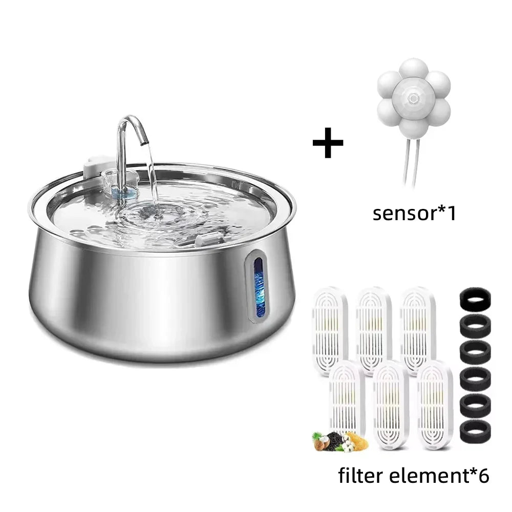 Thermabuild | Stainless Steel Cat Water Fountain 4L – Automatic Pet Water Dispenser with Multi-Layer Filtration