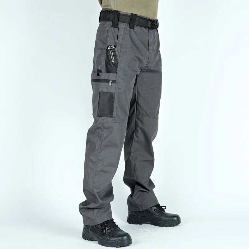 Thermabuild | Men's Tactical Cargo Pants with Multiple Pockets – Straight-Leg Outdoor Hiking Trousers