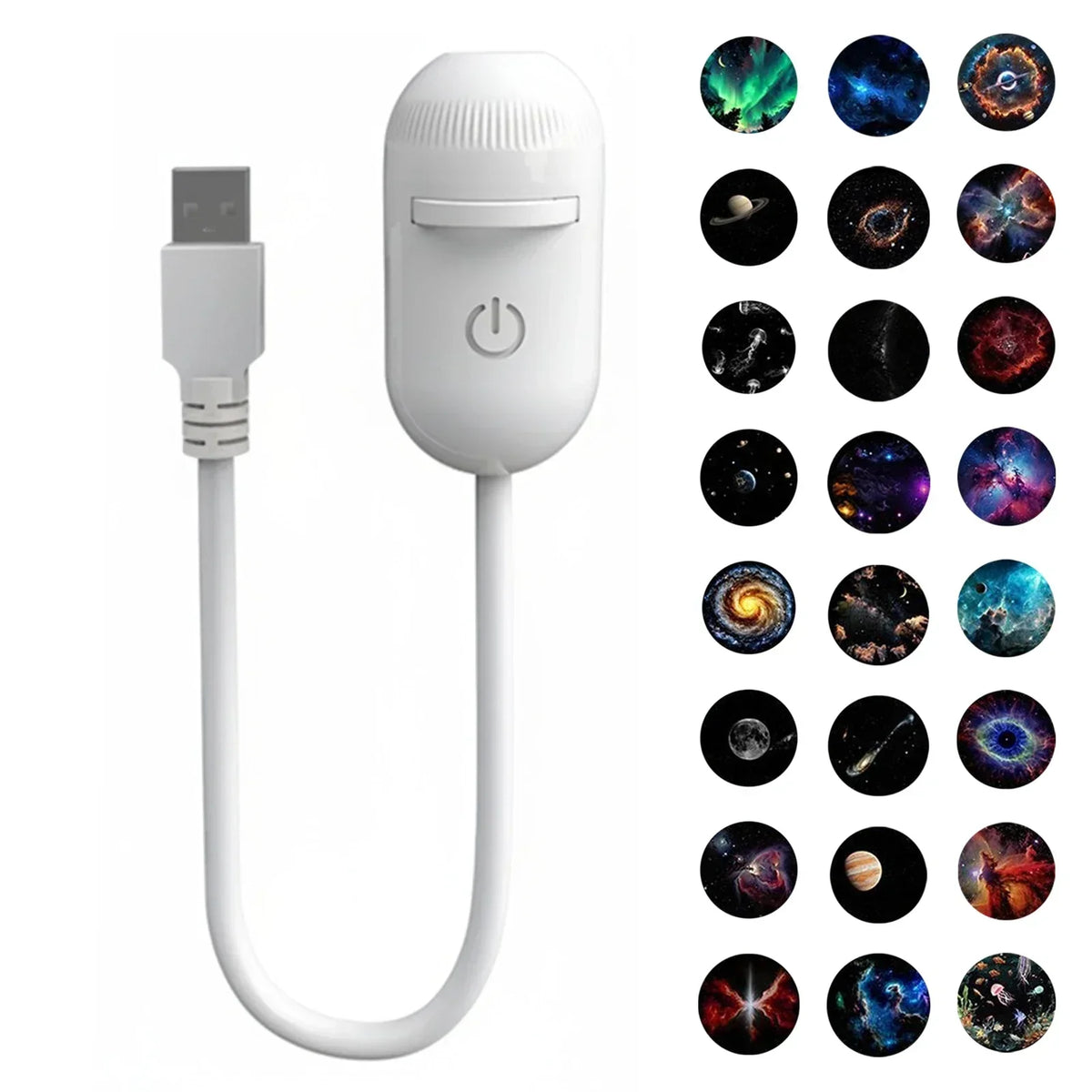 Thermabuild | USB Mini Galaxy Star Projector Night Light with Interchangeable Slide Films – Starry Sky Light for Home and Car