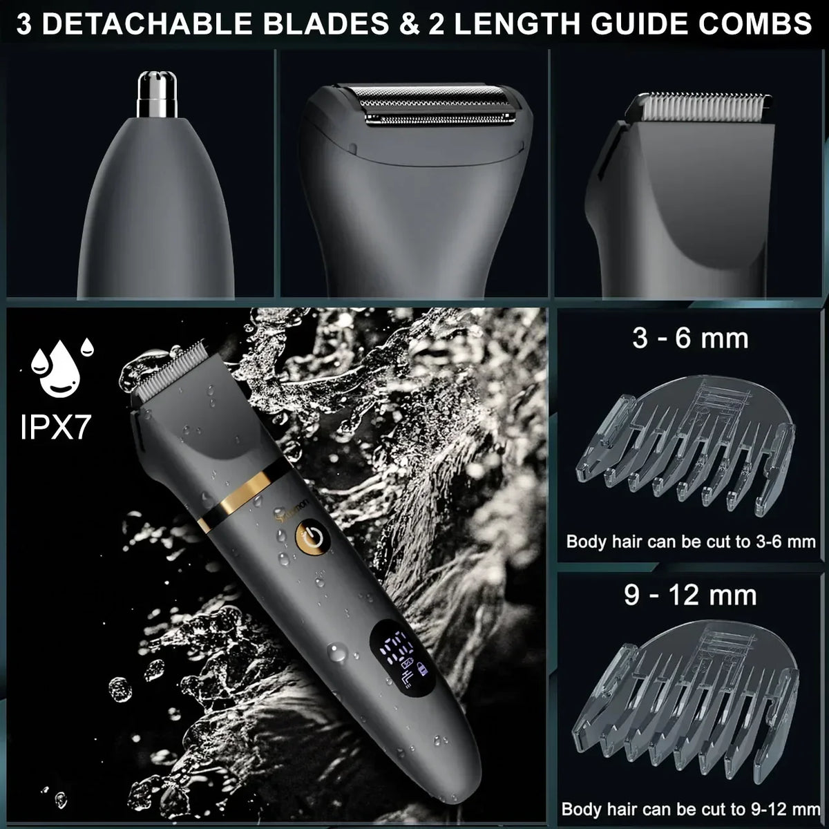 Thermabuild | Rechargeable Men's Body Hair Trimmer – Cordless Groin and Body Groomer