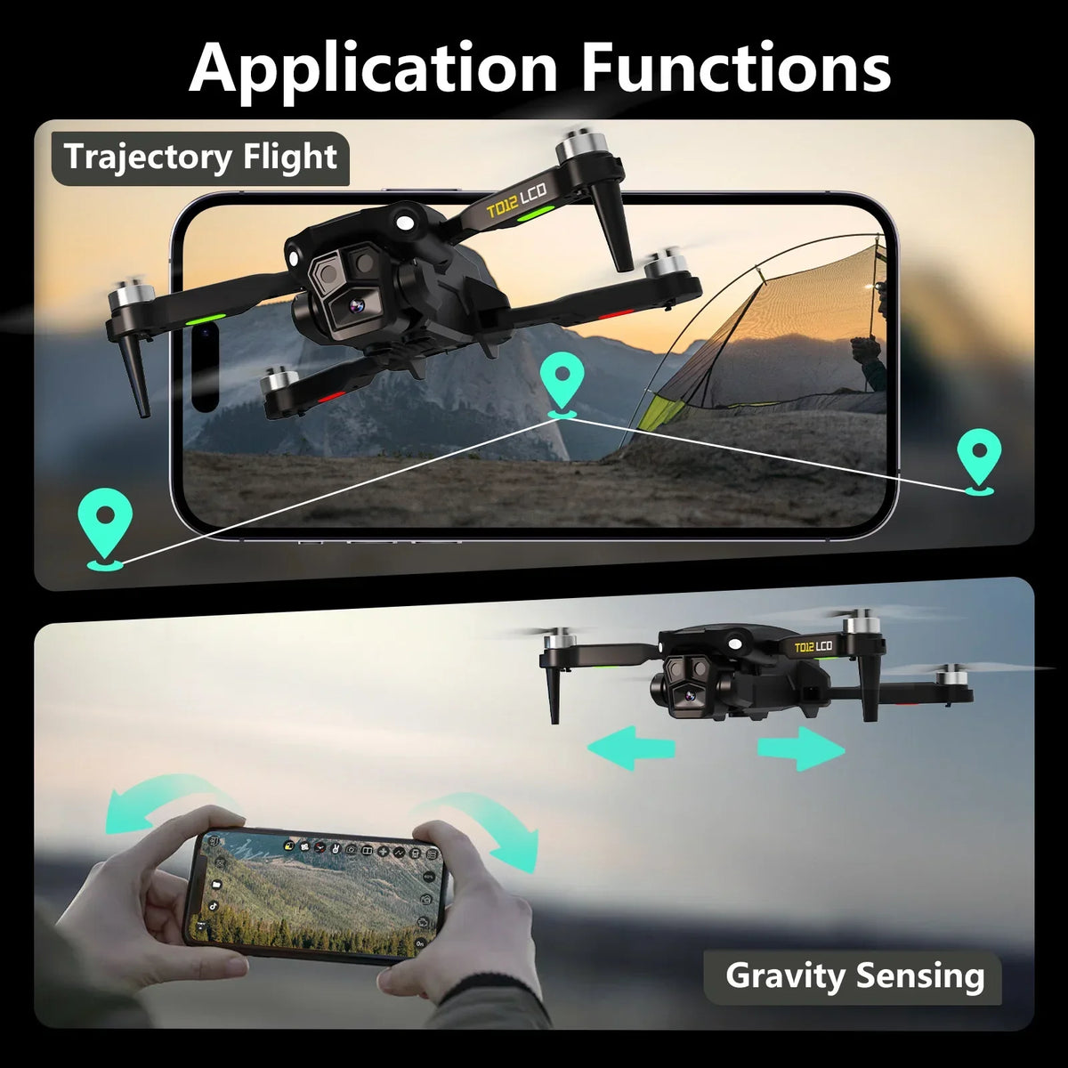 Thermabuild | Brushless Motor Drone with LCD Screen Remote Control - Portable Optical Flow Positioning Quadcopter for Beginners - Lightweight Aerial Toy