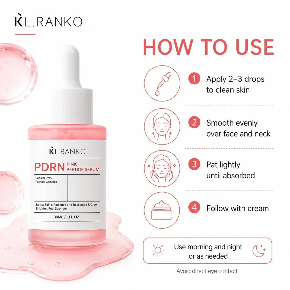 Thermabuild | PDRN Peptide Face Serum 30ml with Collagen and Niacinamide – Hydrating Glow Serum
