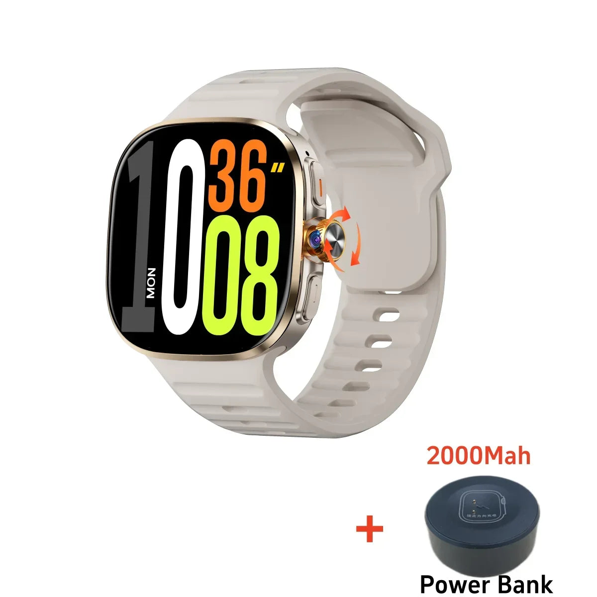 Thermabuild | M99 5G Smartwatch with 2.4 Inch AMOLED Screen and 900W Rotating Camera - WiFi GPS Navigation Watch with Heart Rate Monitor for Men and Women