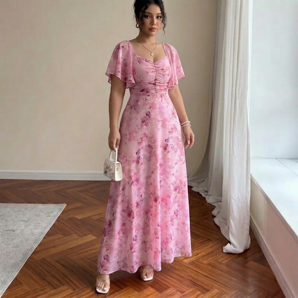 Thermabuild | Slim Dress with Ruffle Sleeves