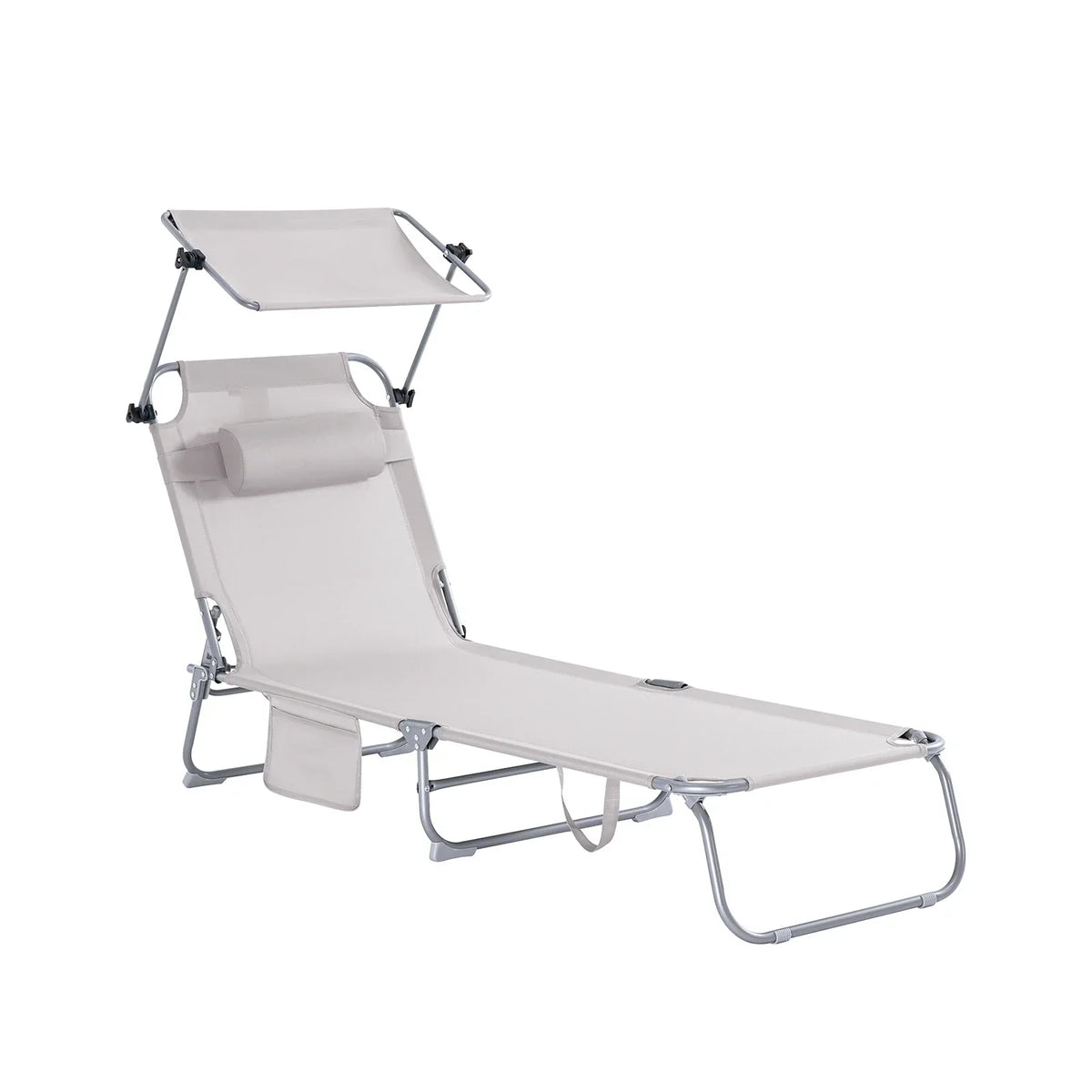 Thermabuild | Outdoor Garden Swing Lounger with Metal Frame and Side Storage Bag - Ergonomic Relaxing Rocking Chair for Courtyard, Beach, and Balcony
