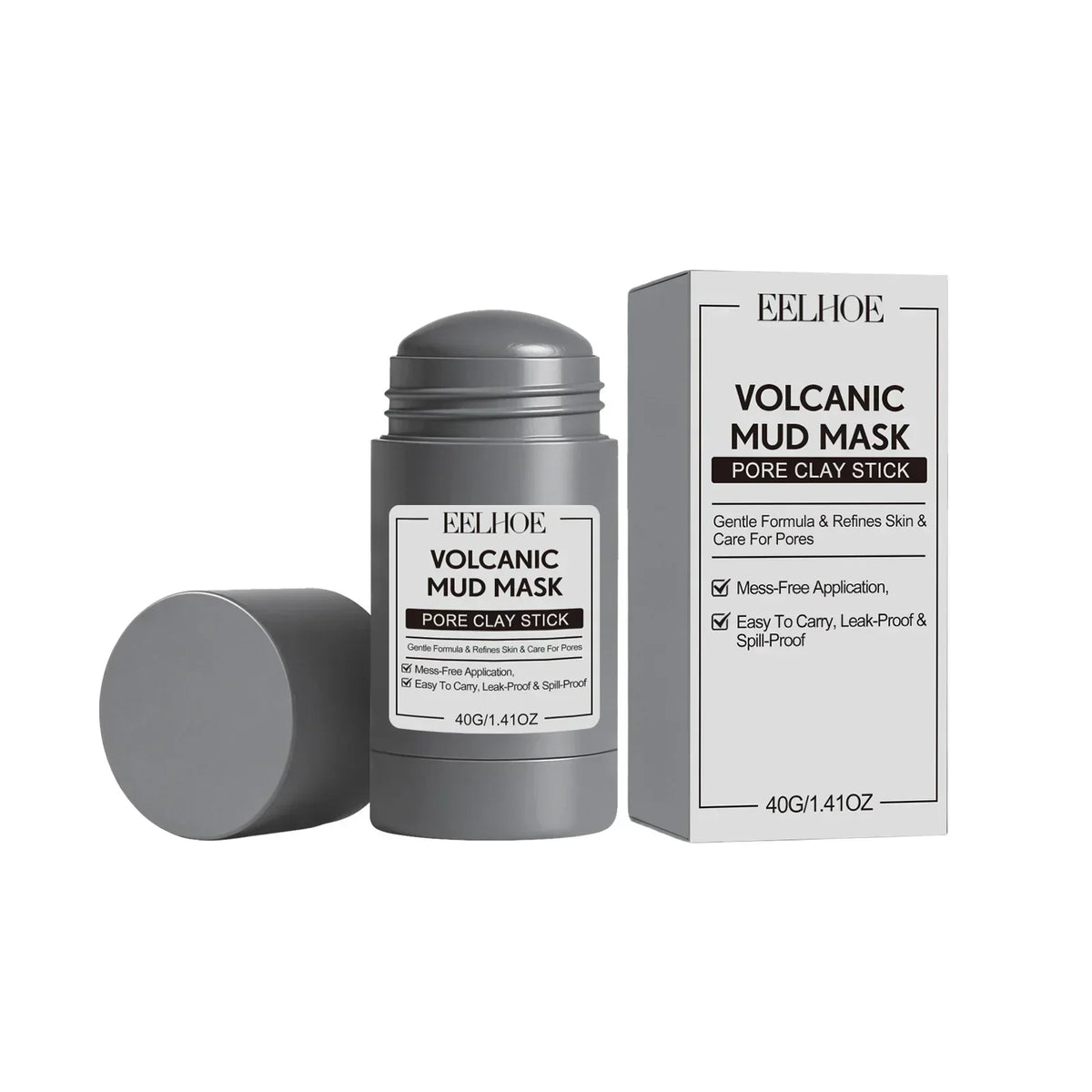 Thermabuild | Clay Mask Stick for Deep Pore Cleansing – Kaolin Face Mask with Roller Ball Applicator