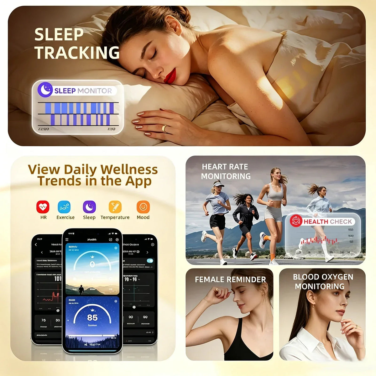 Thermabuild | Smart Ring Activity and Sleep Tracker with Heart Rate, Blood Oxygen and Temperature Monitoring