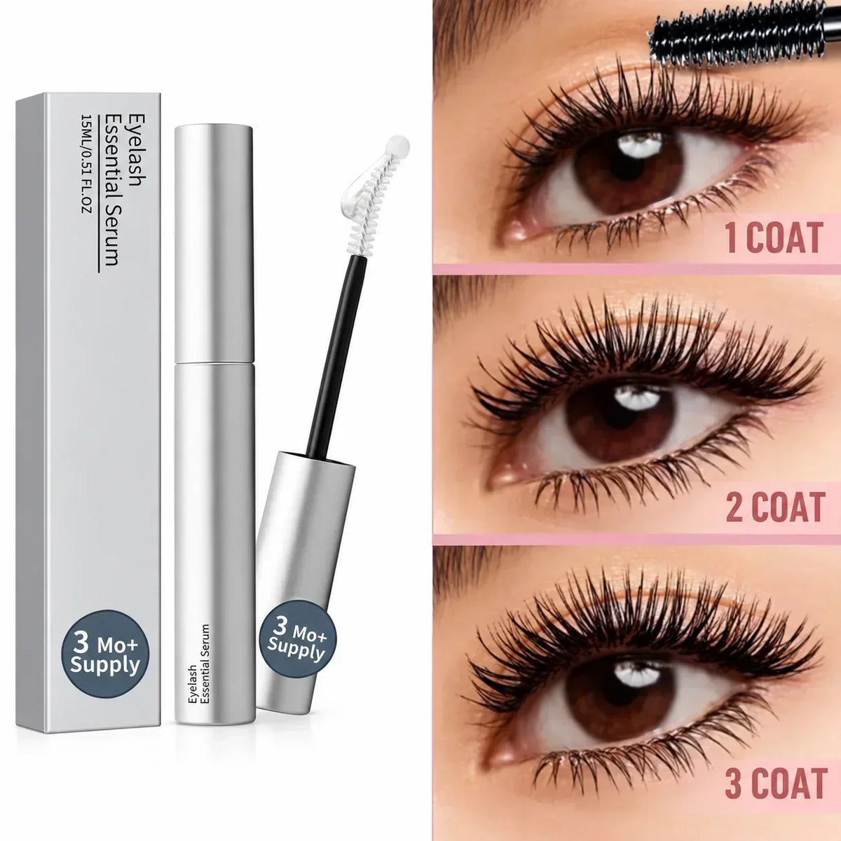 Thermabuild | Eyelash and Eyebrow Serum 15ml with Biotin, Castor Oil and Precision Brush