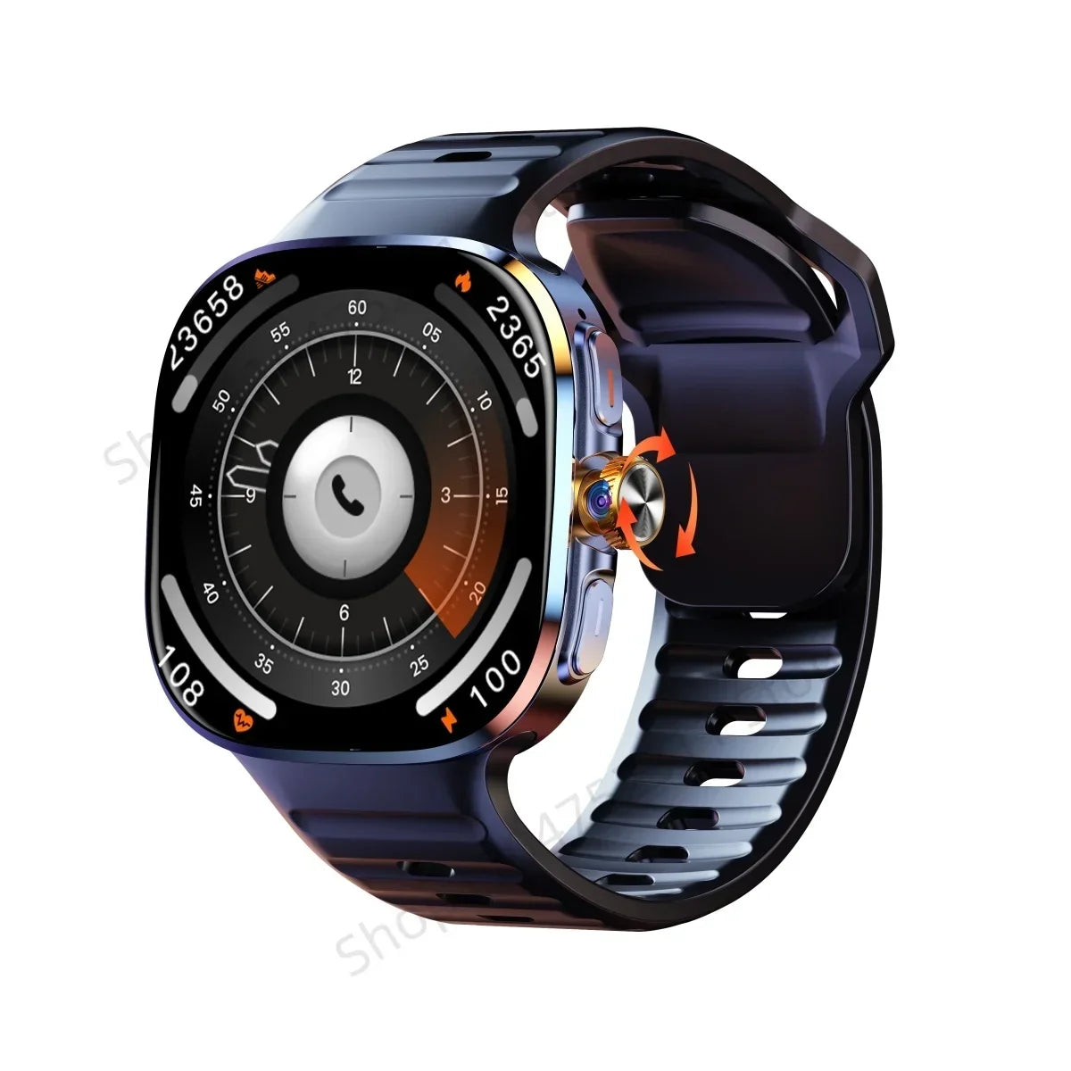 Thermabuild | M99 5G Smartwatch with 2.4 Inch AMOLED Screen and 900W Rotating Camera - WiFi GPS Navigation Watch with Heart Rate Monitor for Men and Women