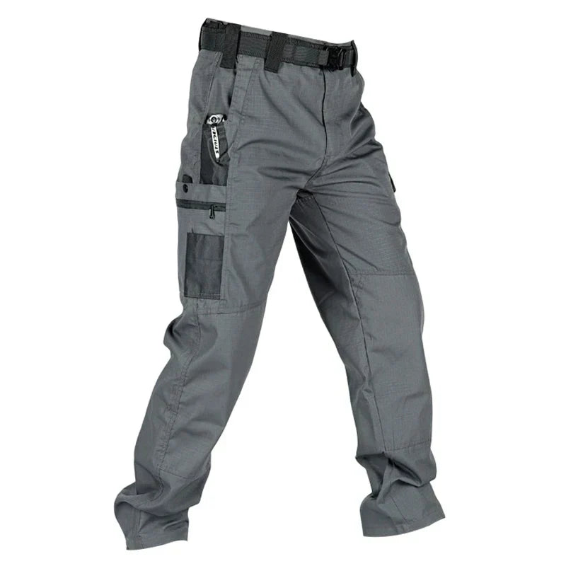 Thermabuild | Men's Tactical Cargo Pants with Multiple Pockets – Straight-Leg Outdoor Hiking Trousers