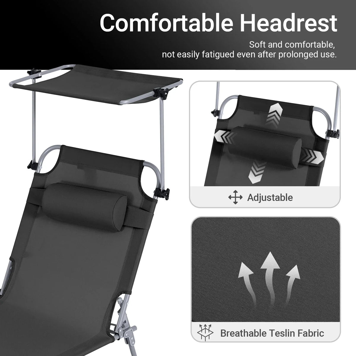 Thermabuild | Outdoor Garden Swing Lounger with Metal Frame and Side Storage Bag - Ergonomic Relaxing Rocking Chair for Courtyard, Beach, and Balcony