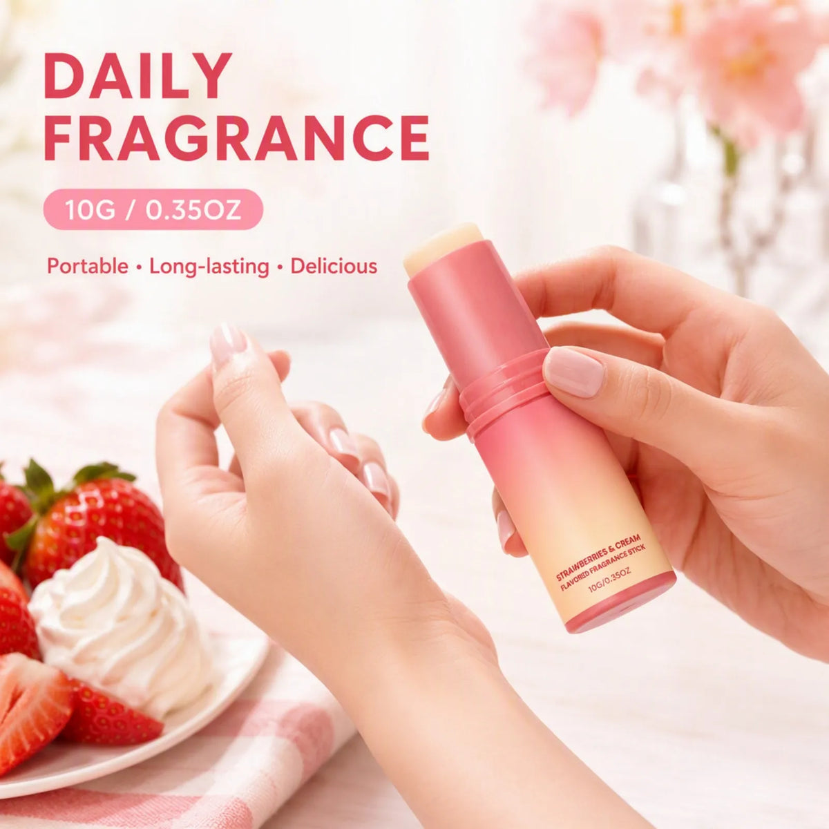 Thermabuild | Strawberry Cream Solid Perfume Stick 10g – Portable Fragrance Balm