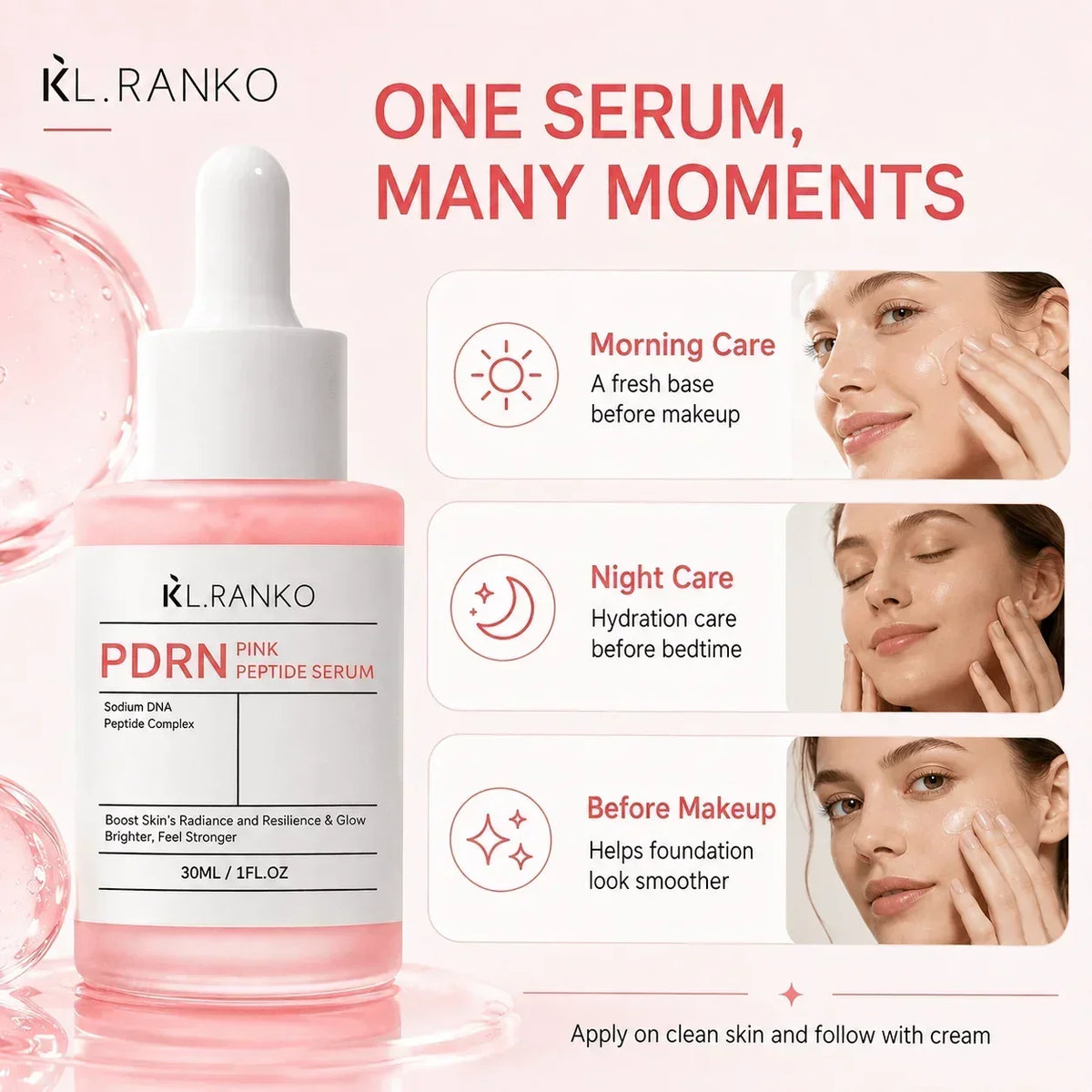 Thermabuild | PDRN Peptide Face Serum 30ml with Collagen and Niacinamide – Hydrating Glow Serum