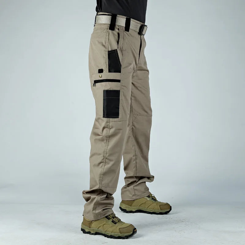 Thermabuild | Men's Tactical Cargo Pants with Multiple Pockets – Straight-Leg Outdoor Hiking Trousers