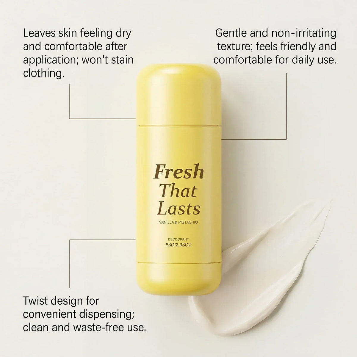 Thermabuild | Deodorant Vanilla & Pistachio Fresh That Lasts | 24 Hour Odor Control, No Aluminum, Baking Soda, Parabens, Phthalates, Ethanol | Brightening & Smoothing for Dark Underarms with Kojic Acid & Turmeric | Korean Skincare, K-Beauty