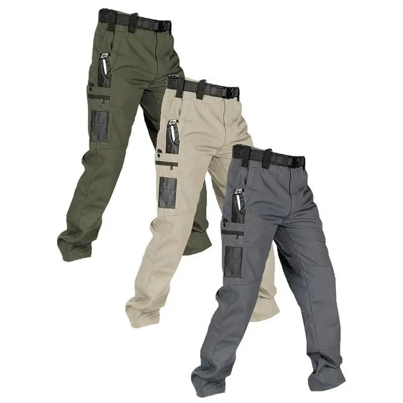 Thermabuild | Men's Tactical Cargo Pants with Multiple Pockets – Straight-Leg Outdoor Hiking Trousers