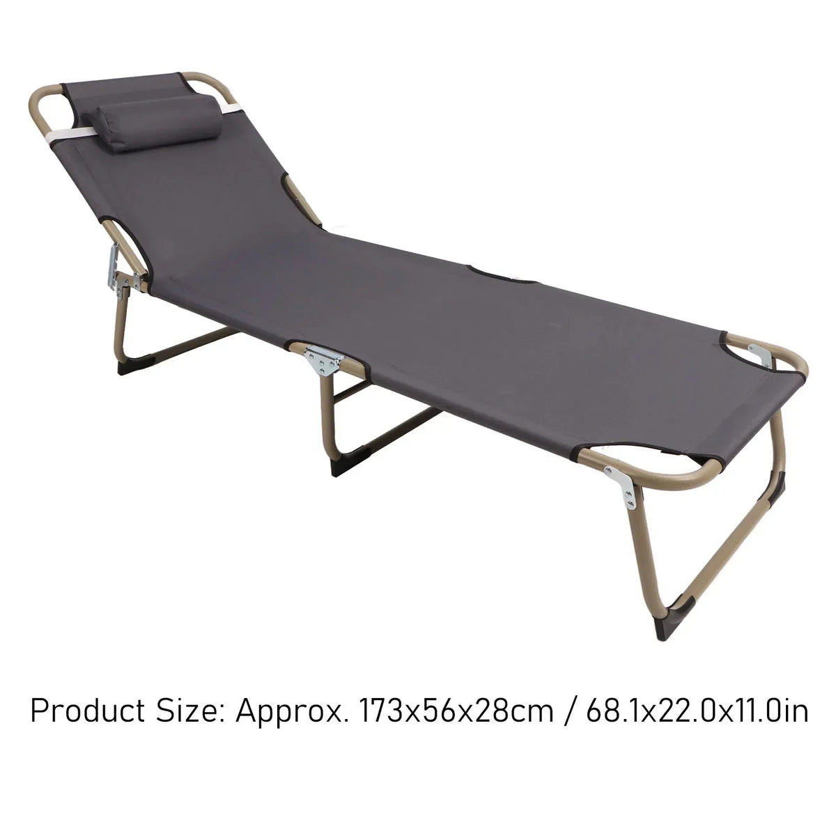 Thermabuild | Lightweight Camping Tent Cot with Pillow - Portable Waterproof Alloy Folding Sleeping Bed with Adjustable Backrest for Beach and Terrace