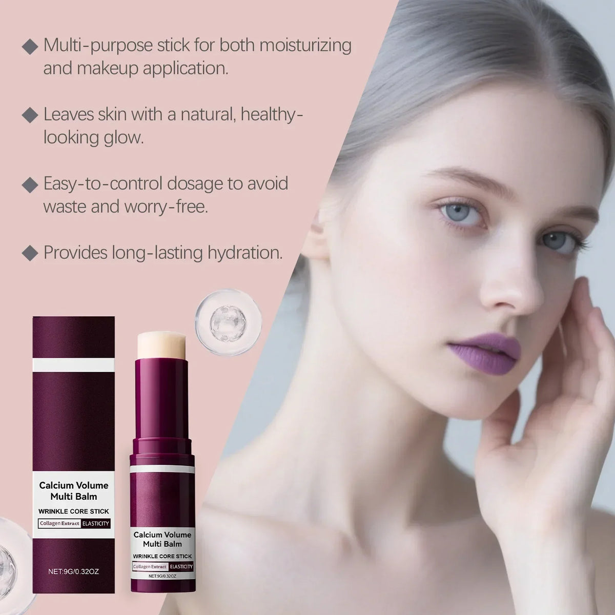 Thermabuild | Collagen Moisturizing Balm Stick for Face and Neck – Hydrating Skin Stick for Use Before Makeup