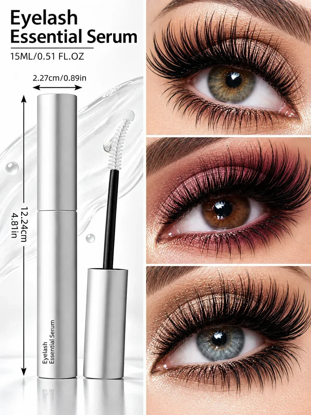 Thermabuild | Eyelash and Eyebrow Serum 15ml with Biotin, Castor Oil and Precision Brush