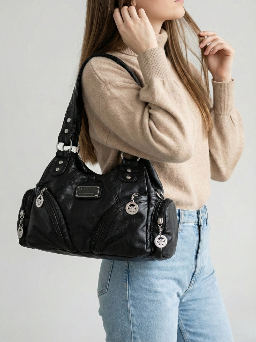 Thermabuild | Small black handbag for school