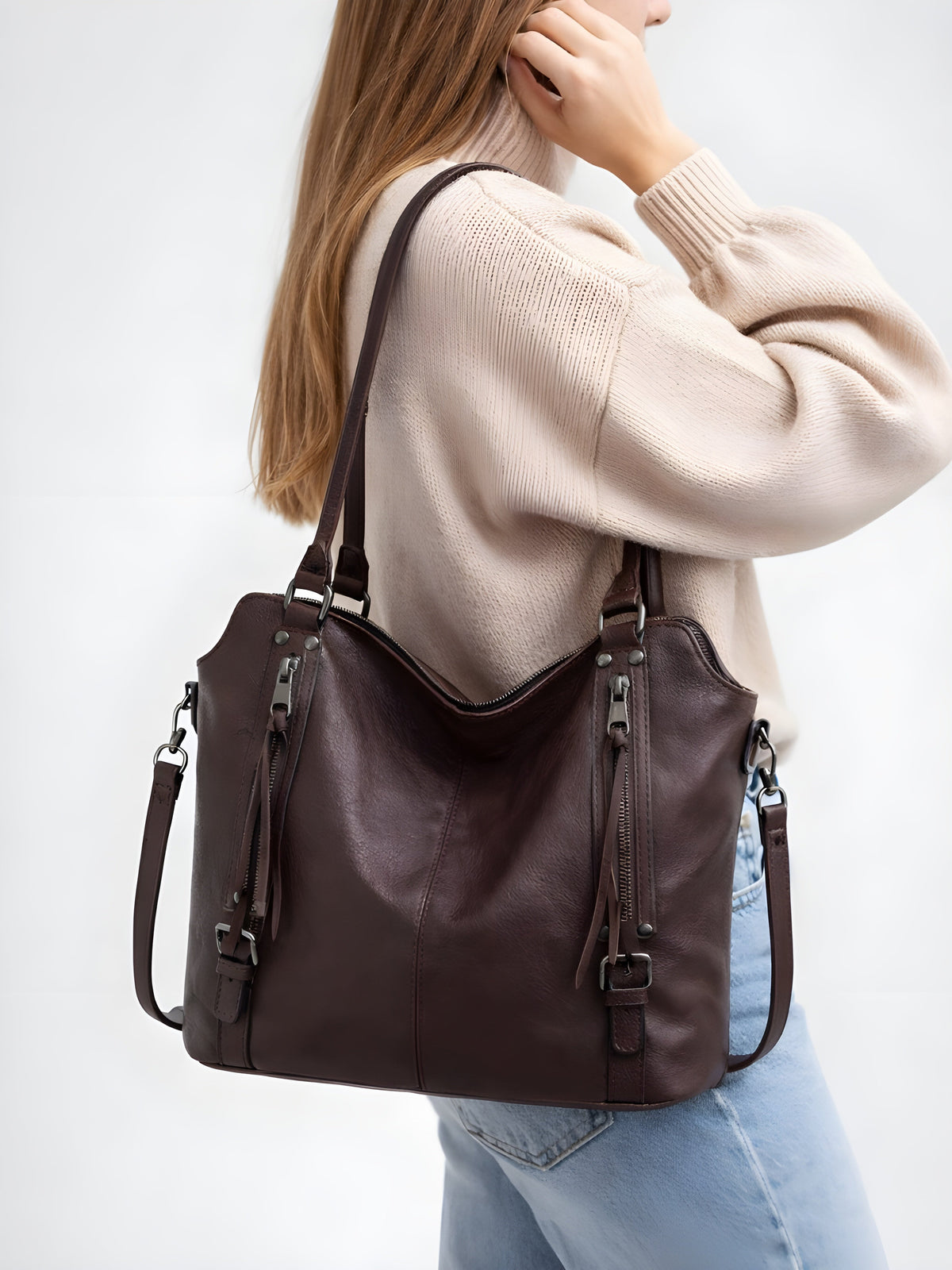 Thermabuild | Soft vegan leather shoulder bag for school