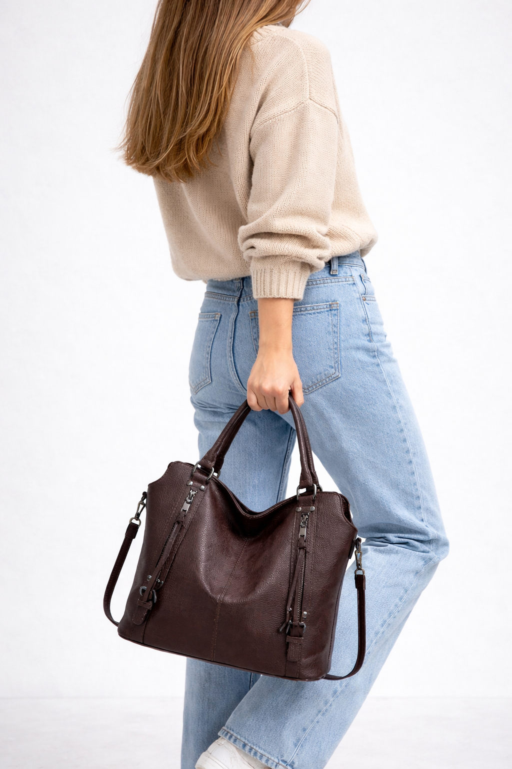 Thermabuild | Soft vegan leather shoulder bag for school