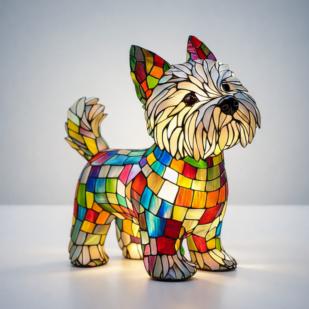 Thermabuild | Stained Glass Dog Lamp
